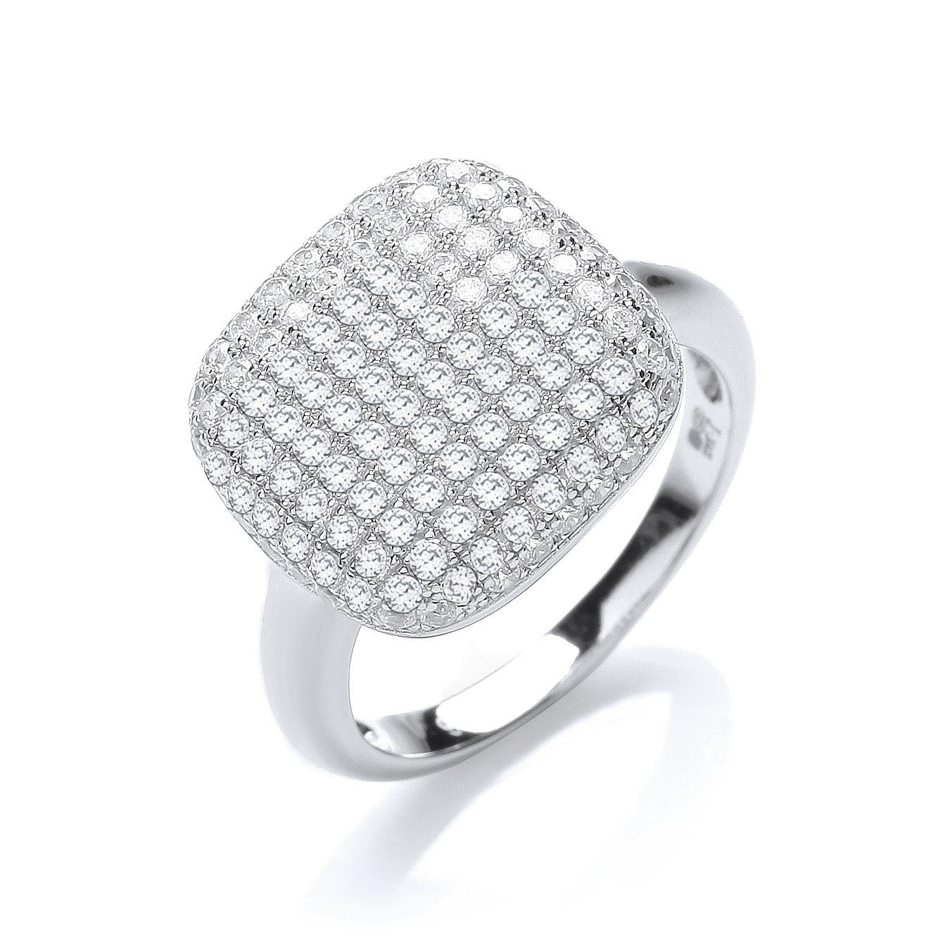 Micro Pave' Square Cubic Zirconia Ring - Fine Ring - Certified Authentic - Swiss Made – Luxury Jewellery by Imperial T